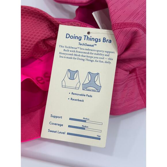 Outdoor Voices Athena Flamingo Hot Pink Sports Bra Size Small - Picture 9 of 9